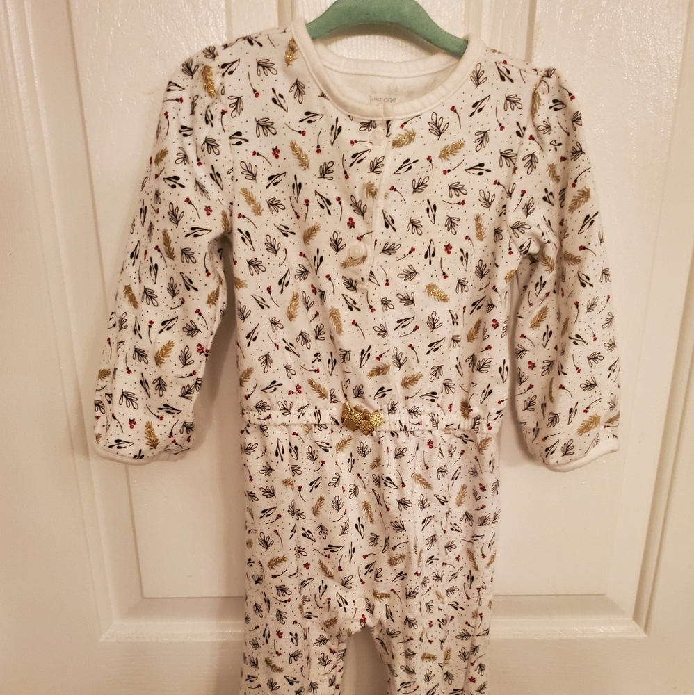 Black Gold Cream Red Christmas Mistletoe Romper